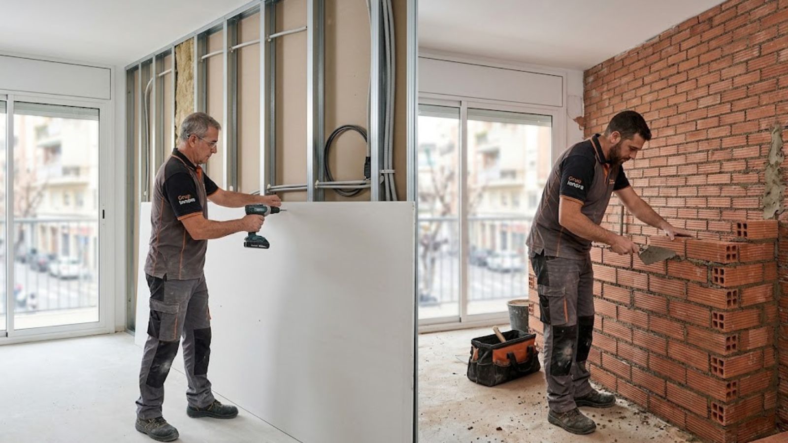 ¿Reformas en El Prat? Descubre si el pladur o ladrillo es mejor para tu casa. Evita obras eternas y sobrecostes con la guía experta de Grup Innova. ¡Entra!