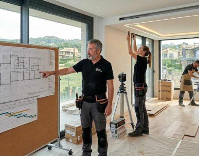 ¿Cansado de obras interminables? En Grup Innova ejecutamos tu reforma integral en Sant Cugat sin sobrecostes ni caos de gremios. Servicio llave en mano con acabados premium. ¡Pide tu presupuesto hoy!