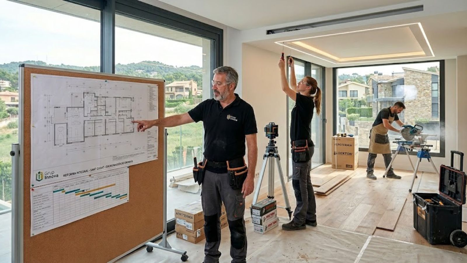 ¿Cansado de obras interminables? En Grup Innova ejecutamos tu reforma integral en Sant Cugat sin sobrecostes ni caos de gremios. Servicio llave en mano con acabados premium. ¡Pide tu presupuesto hoy!