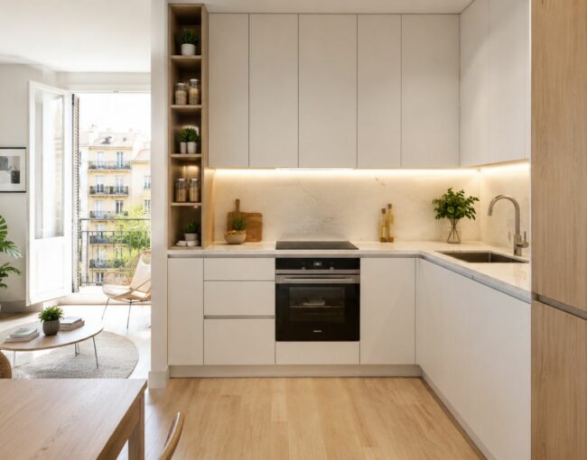 Una cocina pequeña no necesita resignación. Necesita estrategia. Porque el problema casi nunca son los metros: es una mala distribución, muebles que estorban, poca luz y decisiones tomadas “porque siempre se ha hecho así”.