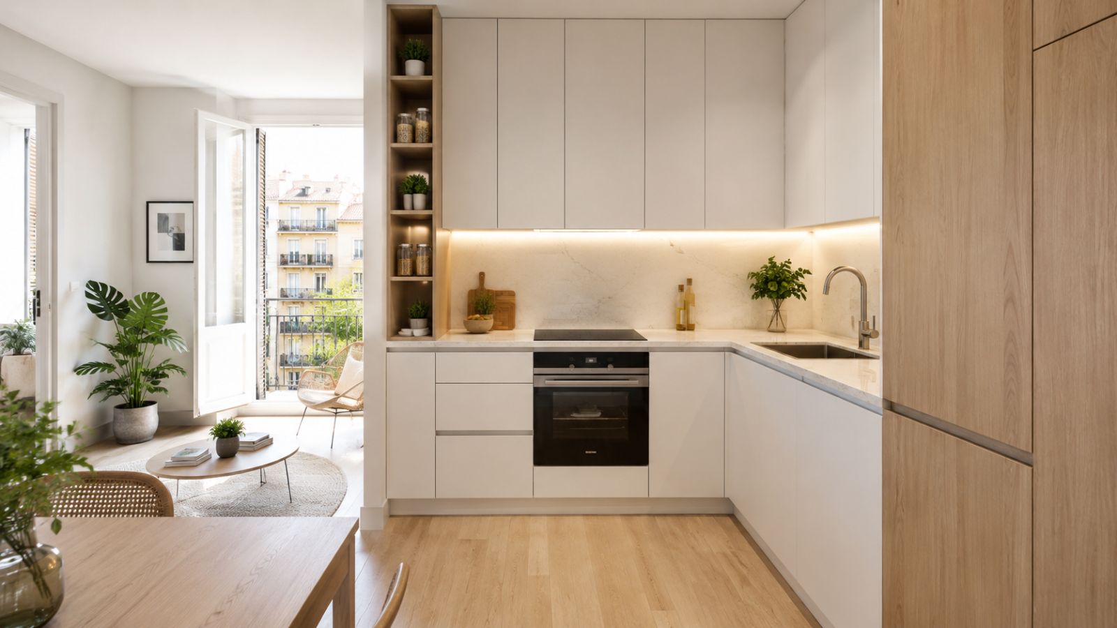Una cocina pequeña no necesita resignación. Necesita estrategia. Porque el problema casi nunca son los metros: es una mala distribución, muebles que estorban, poca luz y decisiones tomadas “porque siempre se ha hecho así”.